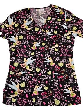 Disney Tinkerbelle Valentine XS Scrub Top
